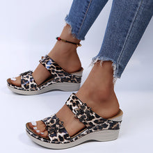 Load image into Gallery viewer, Women's Casual Slope Heel Snake Print Slippers