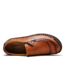 Load image into Gallery viewer, Men Hand Stitching Zipper Slip-ons Leather Shoes