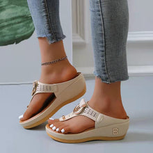 Load image into Gallery viewer, Ladies Flip Flop Wedge slippers