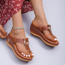 Load image into Gallery viewer, Ladies Flip Flop Wedge slippers