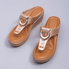 Load image into Gallery viewer, Ladies Flip Flop Wedge slippers