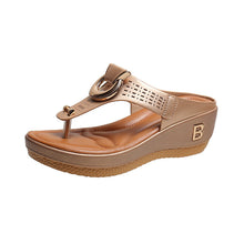 Load image into Gallery viewer, Ladies Flip Flop Wedge slippers