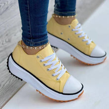 Load image into Gallery viewer, 2022 Women's Round Toe Lace-up Platform Arch Support Canvas Shoes

